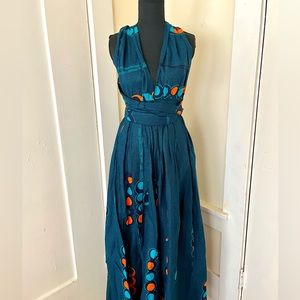 Ankara African print dress - versatile straps - XS - like new